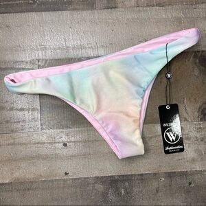 NWT Wildfox Multicolored Reversible Cheeky Bikini Bottom Medium